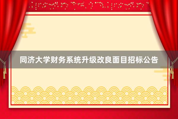 同济大学财务系统升级改良面目招标公告